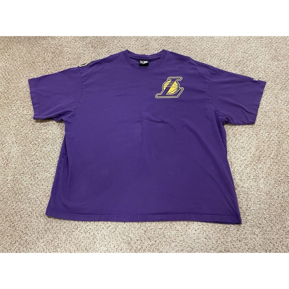 Men's Purple Yellow NBA Lakers T-Shirt XXL Cotton by New Era
